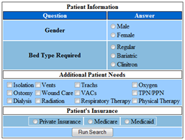 Initial Search Screen